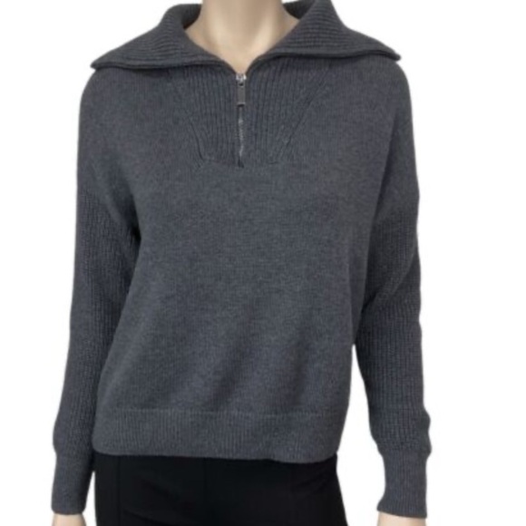 Rachel Zoe Womens Gray Partial Zip Long Sleeves sweater size XS NWT - Picture 1 of 10